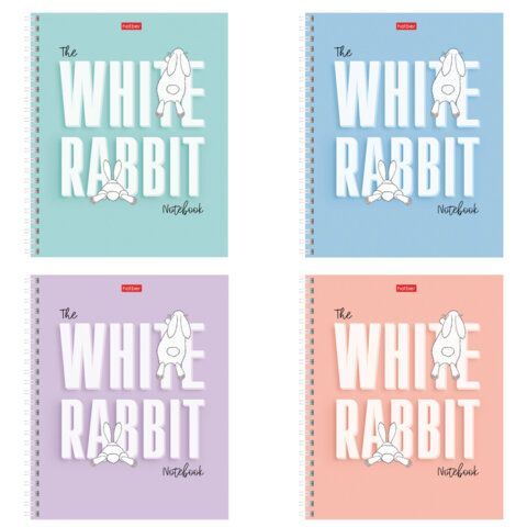 Тетрадь А5, 48 л., HATBER гребень, клетка, обложка картон, "Следуй за белым кроликом" (микс), 087016, 48Т5В1гр