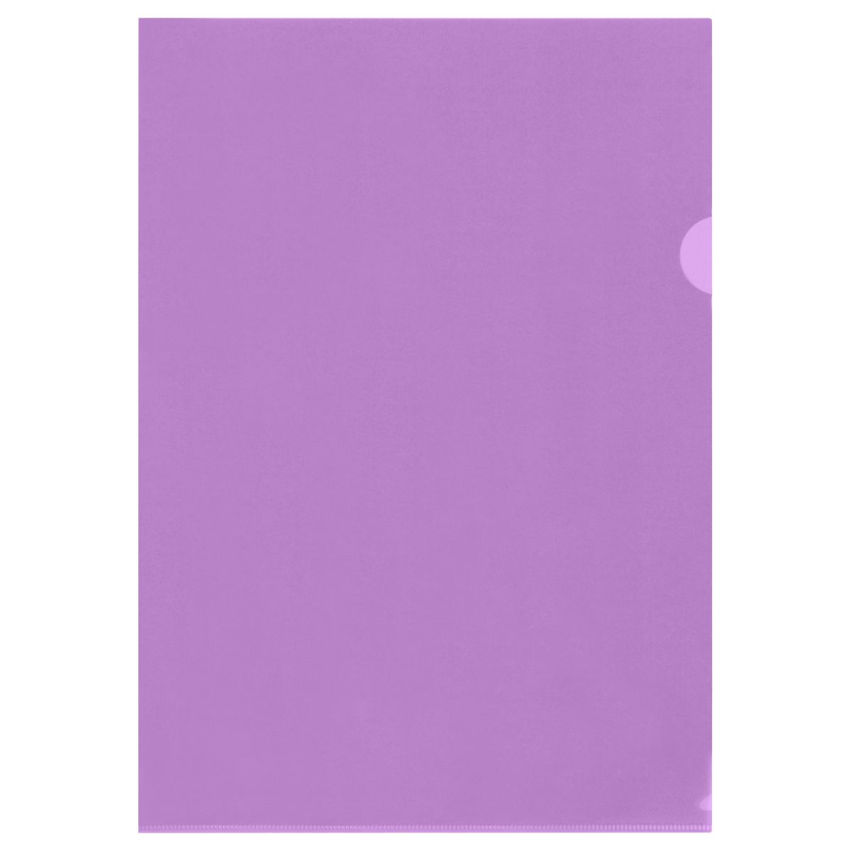 Папка-уголок СТАММ А4, 150мкм, пластик, прозрачная, фиолетовая
