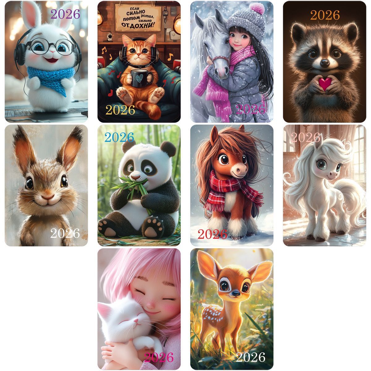 Календарь карманный, 65*95 мм BG "Мультяшки", глянцевая ламинация, ассорти, 2026г.