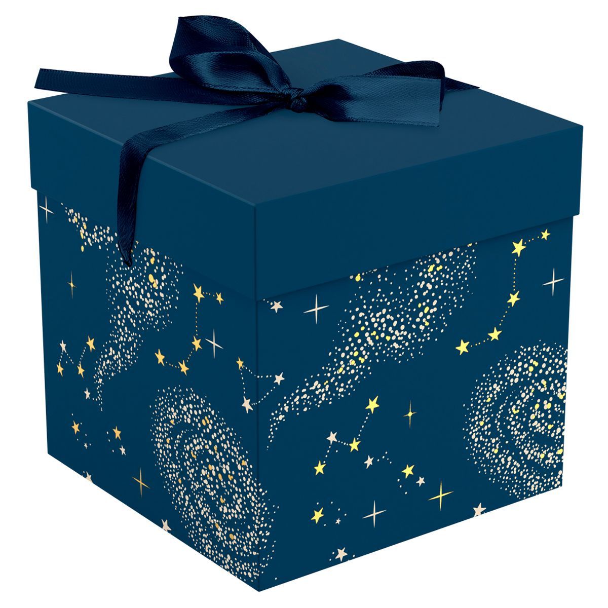 Коробка складная подарочная MESHU "Magic", (28*28*28см), с лентой, отд фольгой