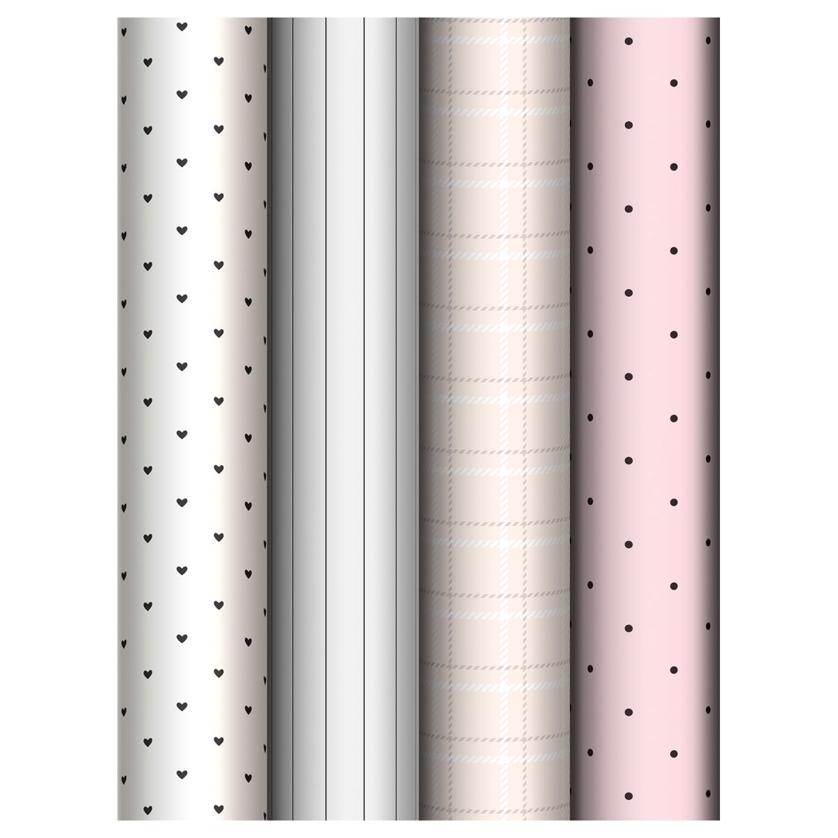 Упаковочная бумага глянц. 70*100см, MESHU "Сharm", 80г/м2, ассорти 4 дизайна