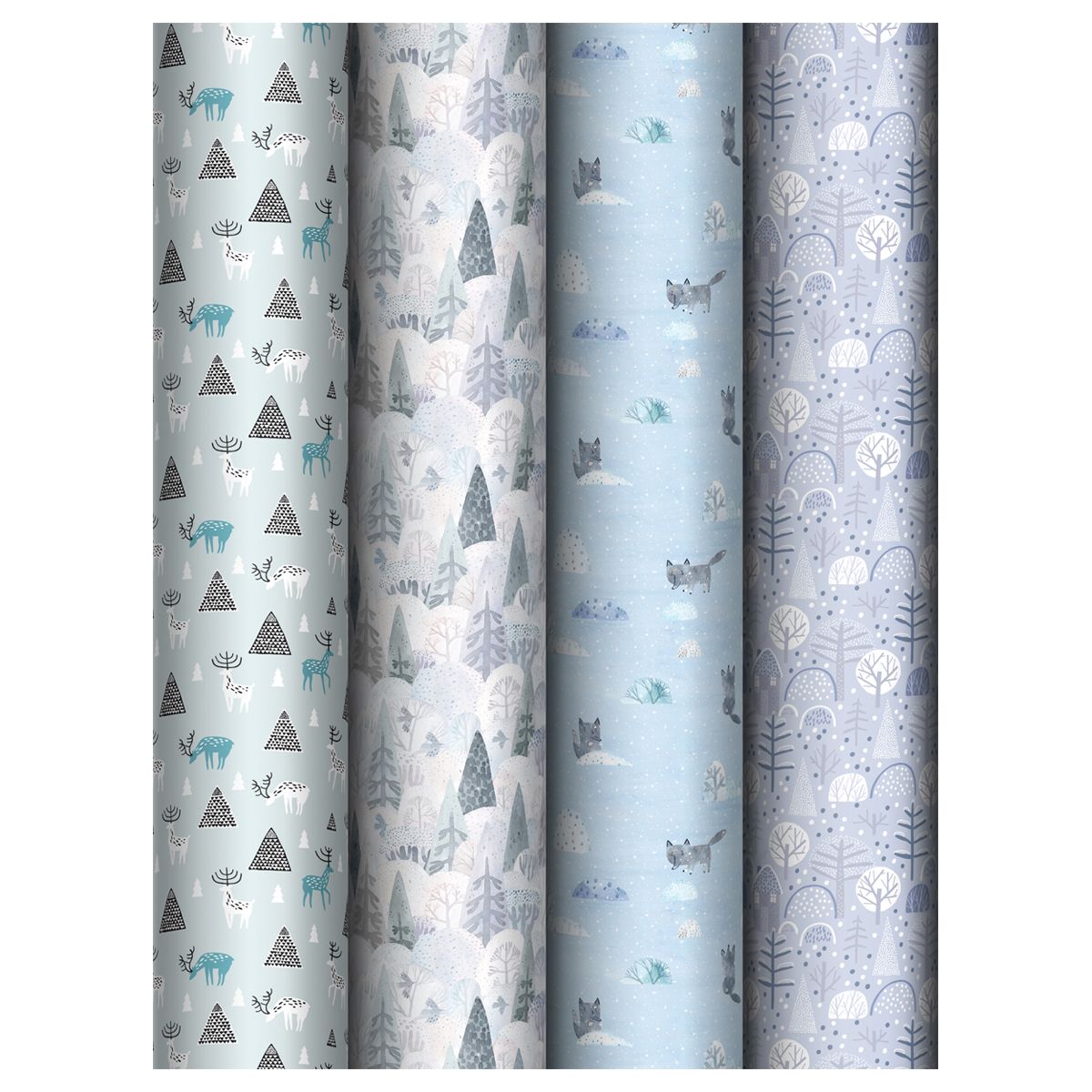 Упаковочная бумага глянц. 70*100см, MESHU "Winter mood", 80г/м2, ассорти 4 дизайна