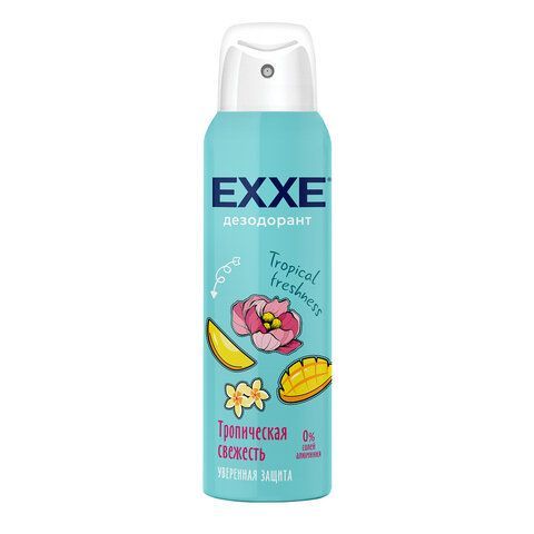 Дезодорант для тела женский 150мл EXXE TROPICAL FRESHNESS "Тропическая свежесть", ш/к, С0007354 