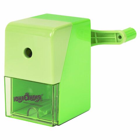 Точилка механическая ЮНЛАНДИЯ "Пастель", для чернографитных и цветных карандашей, корпус зелёный, 272000