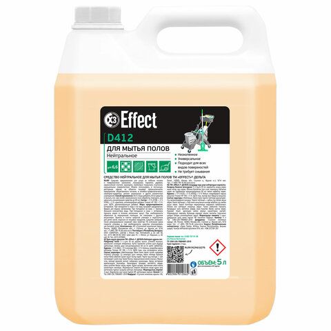 Средство для мытья пола и поверхностей 5 л, EFFECT "Delta 412", нейтральное, 26006 