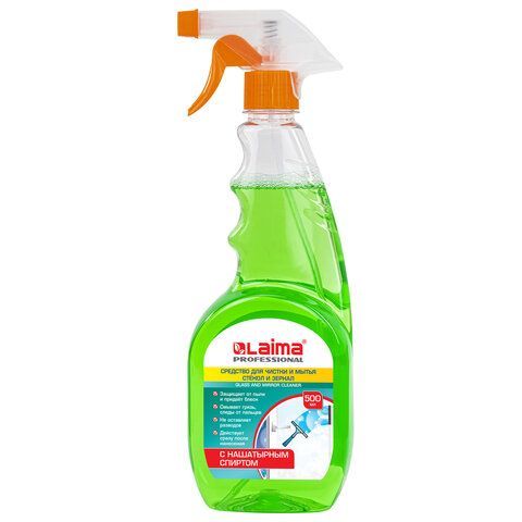 Средство для мытья стекол и зеркал с нашатырным спиртом 500 мл, LAIMA PROFESSIONAL, распылитель, 604744 