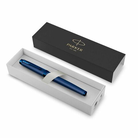 Ручка перьевая PARKER "IM Professionals Monochrome Blue", синий металлик, нержавеющая сталь, синяя, 2172964