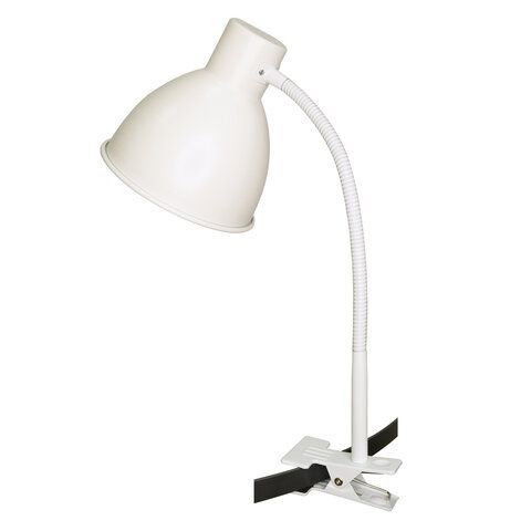 Настольная лампа светильник "Лира" на прищепке, цоколь E27, 40 Вт, белый матовый