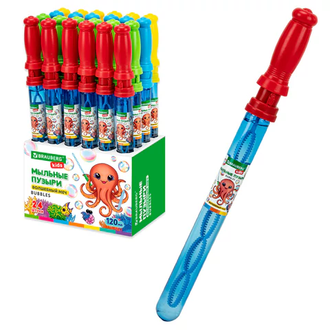 Мыльные пузыри 120 мл, "Волшебная палочка", BRAUBERG KIDS, 665452