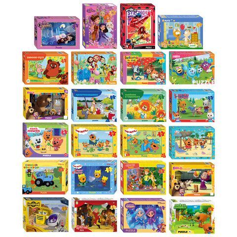 Пазл картонный 35 элементов, лицензия Мульт, АССОРТИ, поле 23х33 см, STEP PUZZLE
