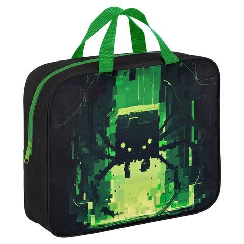 Папка на молнии с ручками BRAUBERG А4, 1 отделение, полиэстер, 80 мм, Digital spider, 273303