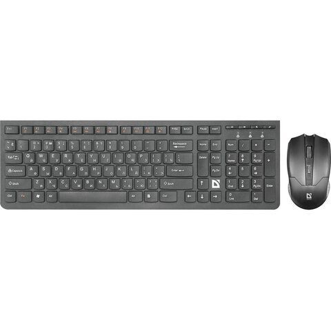 Набор беспроводной DEFENDER Columbia C-775RU, USB, клавиатура, мышь 2 кнопки + 1 колесо-кнопка, черный, 45775 Набор беспроводной DEFENDER Columbia C-775RU, USB, клавиатура, мышь 2 кнопки + 1 колесо-кнопка, черный, 45775