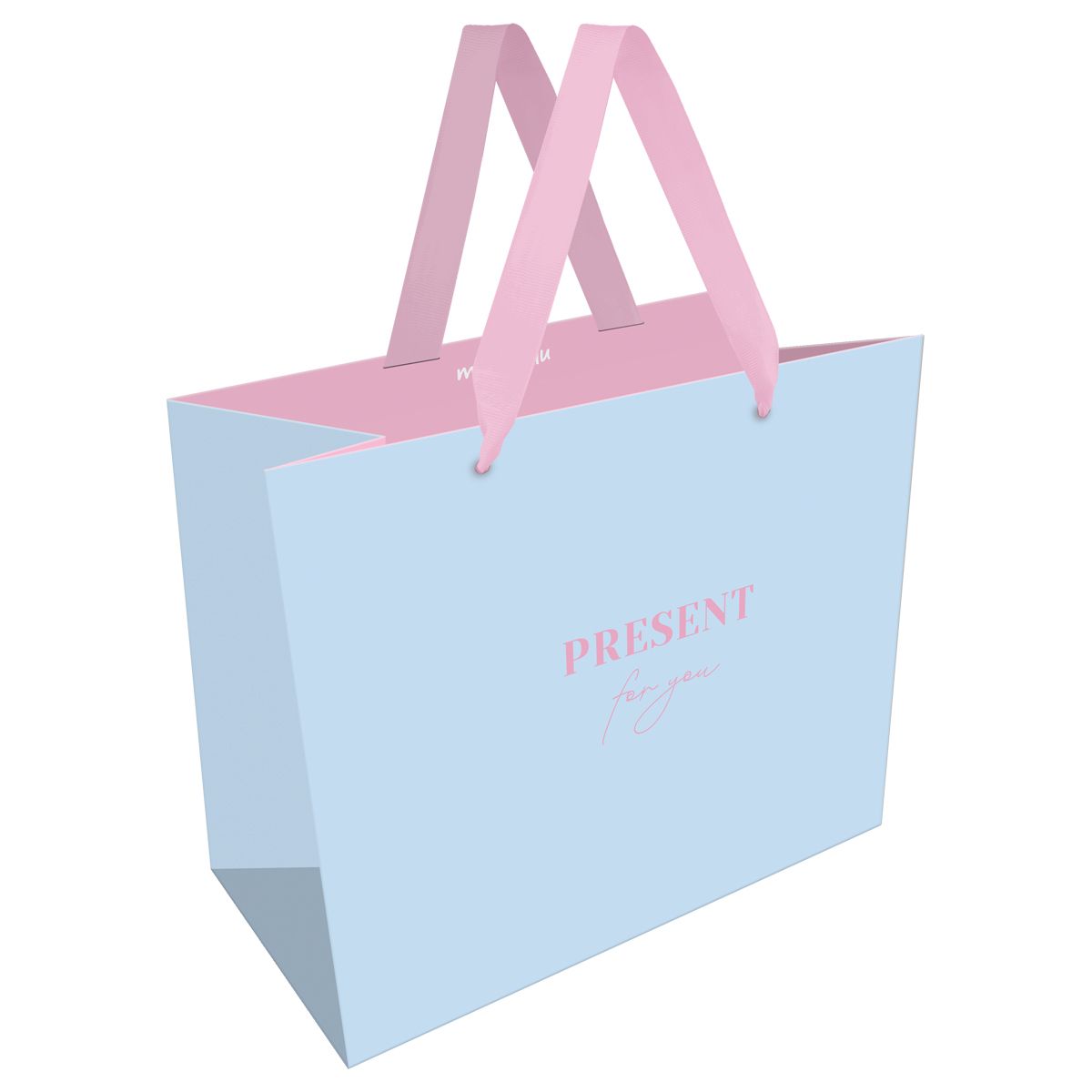Пакет подарочный 32*26*12см MESHU "Monochrome. Blue", матовая ламинация