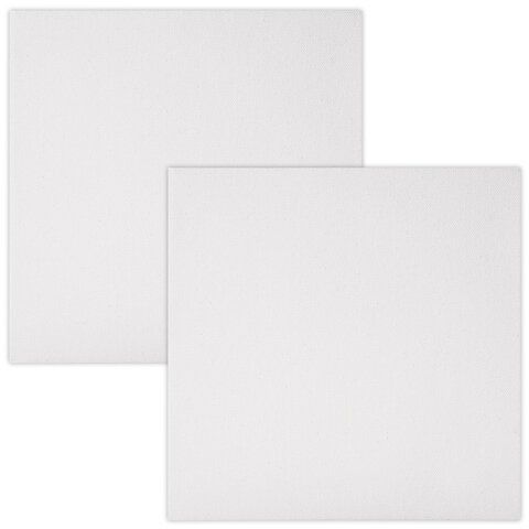 Холсты на подрамнике, набор 2 штуки BRAUBERG ART BASIC 20*20 см, 280 г/м2, хлопок, грунт, 192670