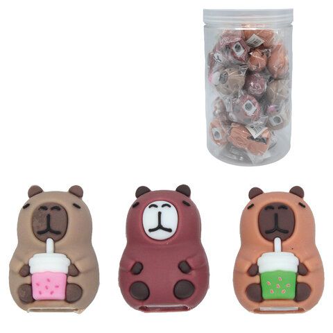 Точилка "Капибара", 1 отверстие, ассорти, 77247