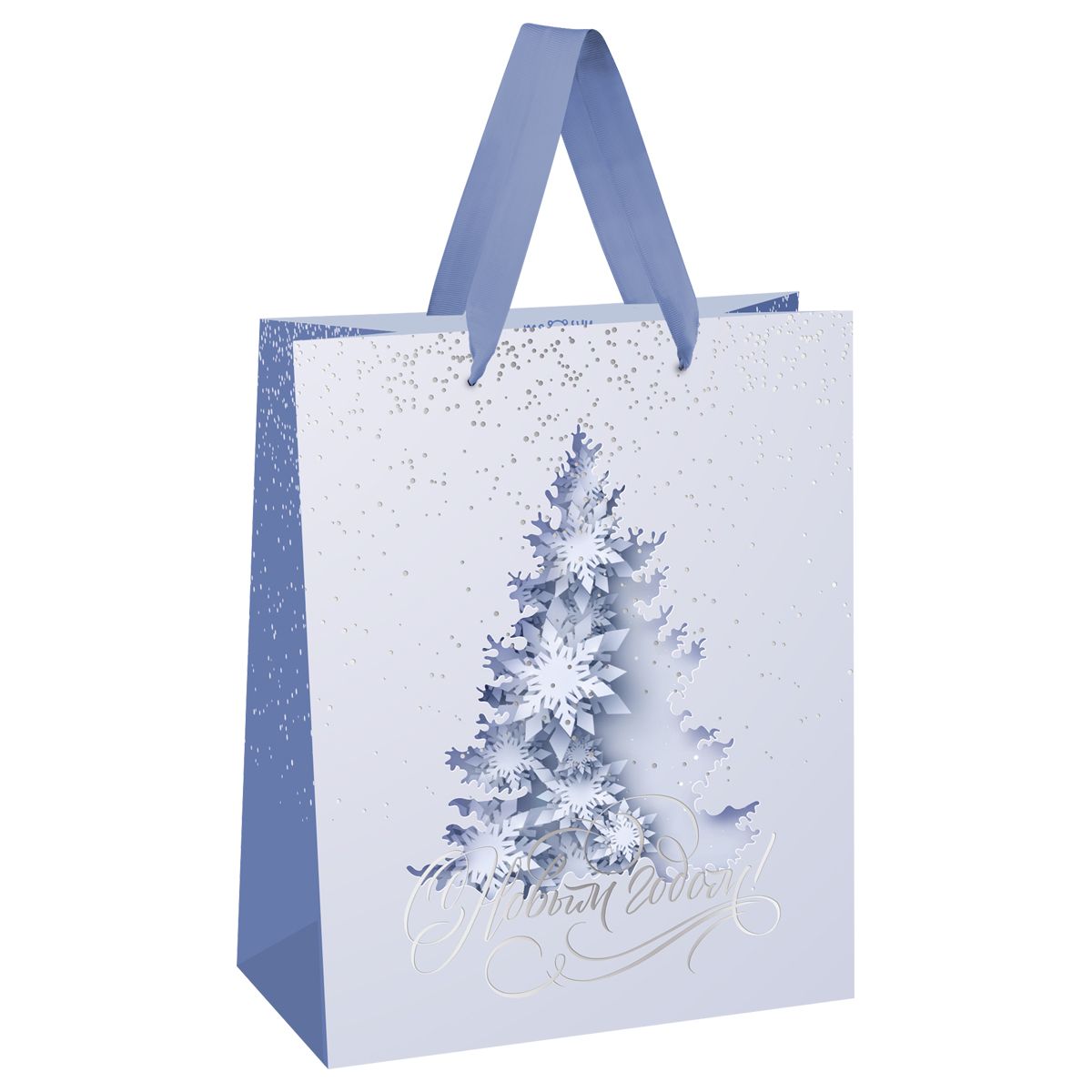 Пакет подарочный 18*23*10см MESHU "Волшебная ель", фольга, матовая ламинация