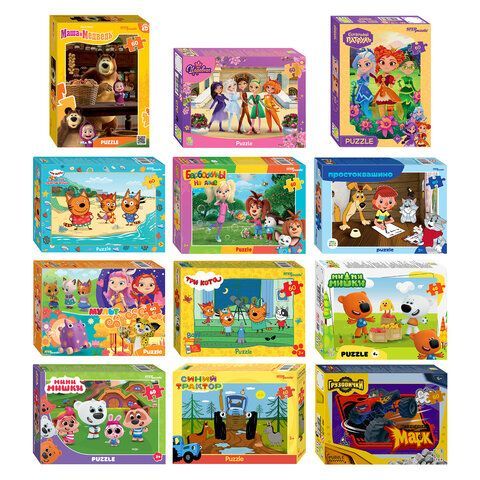 Пазл картонный 60 элементов, лицензия Мульт, АССОРТИ, поле 23х33 см, STEP PUZZLE