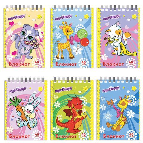 Блокнот МАЛЫЙ ФОРМАТ (75х105 мм) А7, 40 л., гребень, картон, клетка, ЮНЛАНДИЯ, "МУЛЬТЯШКИ", 129860