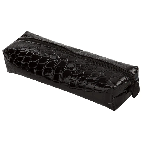Пенал-косметичка BRAUBERG "Ultra black", "крокодиловая кожа", 20х6х4 см, 223909
