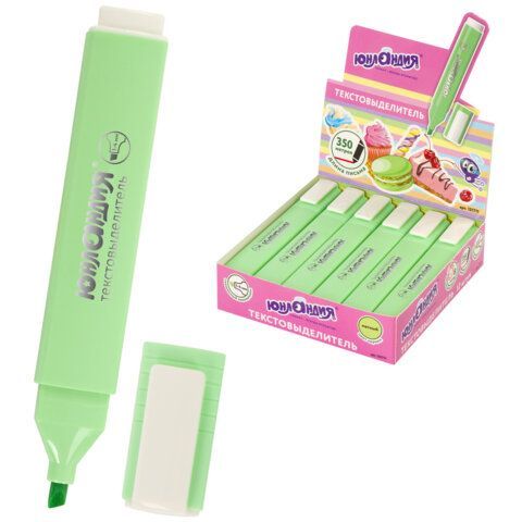 Текстовыделитель ЮНЛАНДИЯ "COLORSTAR PASTEL", МЯТА, линия 1-4 мм, 151711