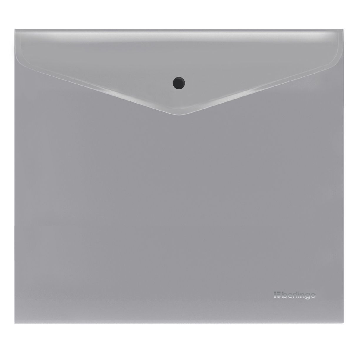 Папка-конверт на кнопке Berlingo "Metallic", А5+, 200 мкм, серый металлик