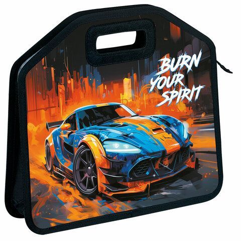 Папка-сумка ЮНЛАНДИЯ, 1 отделение, фетровые ручки, 34х30х11 см, Race car, 273382