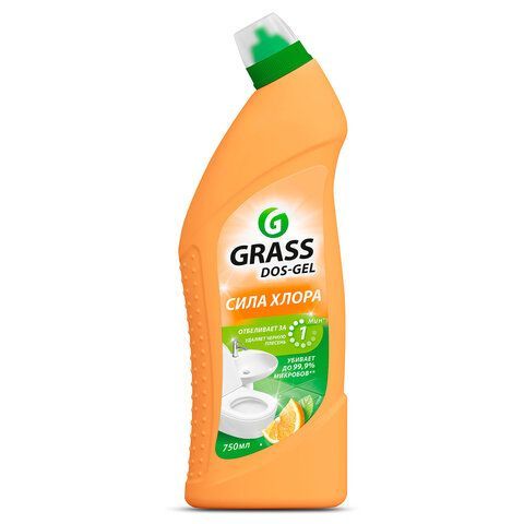 Средство для уборки сантехники и туалета дезинфицирующее 750 мл GRASS DOS-GEL "Сила цитрусов", 125678 