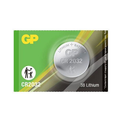 Батарейка GP Lithium, CR2032, литиевая, 1 шт., в блистере (отрывной блок), CR2032-7C5, CR2032-7CR5