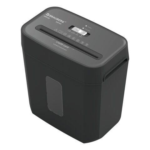 Уничтожитель (шредер) BRAUBERG OF-812X, карты, скобы, 4 уровень секретности, 4х35 мм, 8 листов, 12 литров, 533141