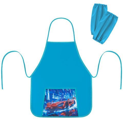 Фартук с нарукавниками для уроков труда ПИФАГОР, 1 карман, 46х54 см, Speed rusher, 273626