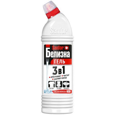 Средство для отбеливания и чистки тканей 1 кг, "Белизна" SANFOR 3в1 (Санфор 3в1), гель, 2730 
