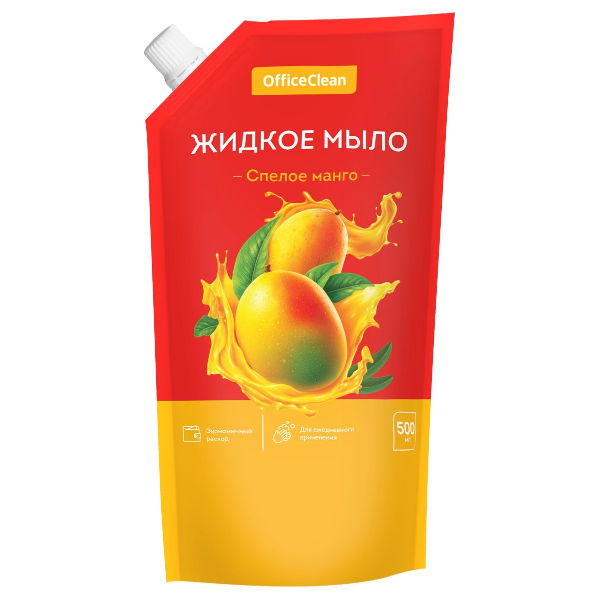 Мыло жидкое OfficeClean "Спелое манго", дой-пак, 500мл