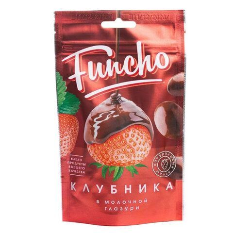 картинка Клубника в молочной глазури FUNCHO, 100 г, 26605 от магазина