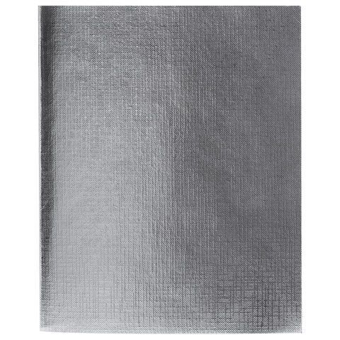 Тетрадь бумвинил А5 48 л., скоба, офсет №1, клетка, с полями, СЕРЕБРО, "Metallic", HATBER, 058960, 48Т5бвВ1