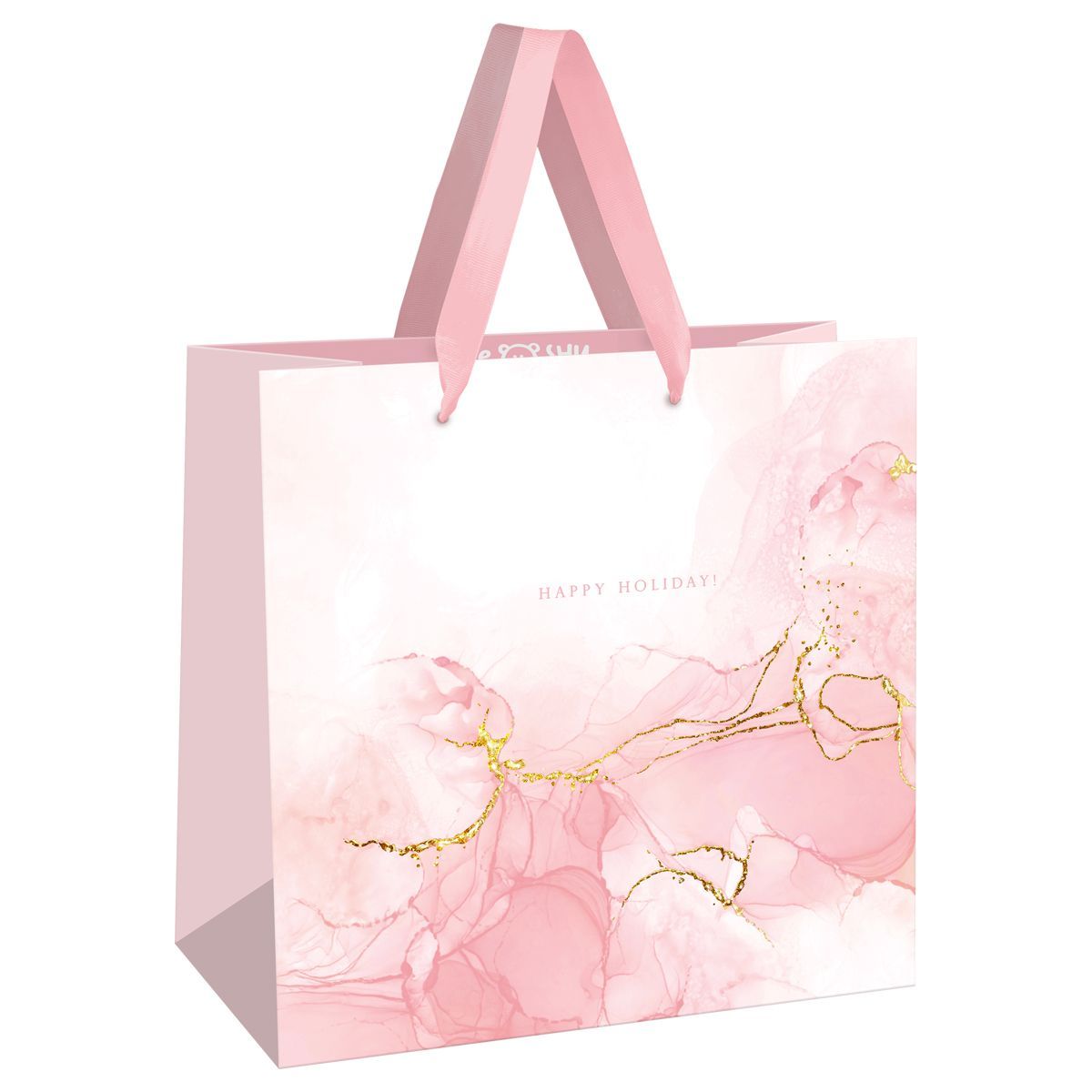 Пакет подарочный 20*20*10см MESHU "Marble pattern", фольга, матовая ламинация