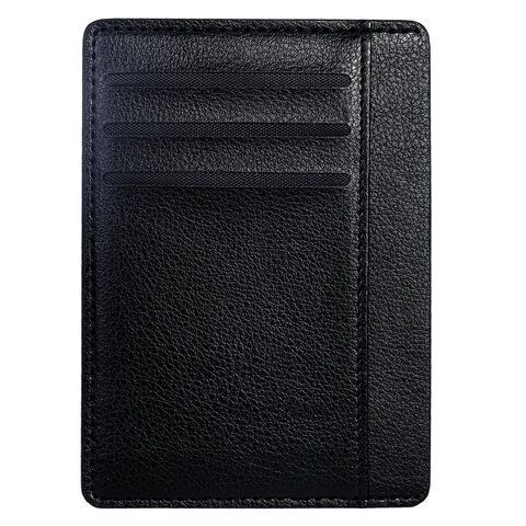 Картхолдер для трех карт с двумя дополнительными карманами, 12х8,6 см, черный, BRAUBERG, 238763