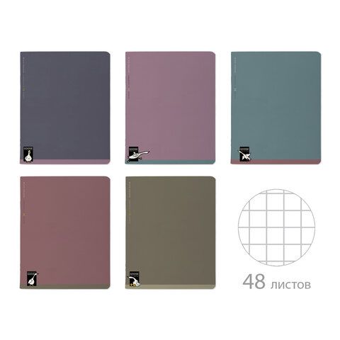 Тетрадь А5 48л. BRUNO VISCONTI скоба, клетка, Soft Touch, Гуси (5 видов), 7-48-1372