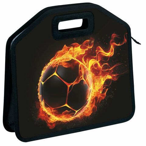 Папка-сумка ЮНЛАНДИЯ, 1 отделение, фетровые ручки, 34х30х11 см, Fire ball, 273381