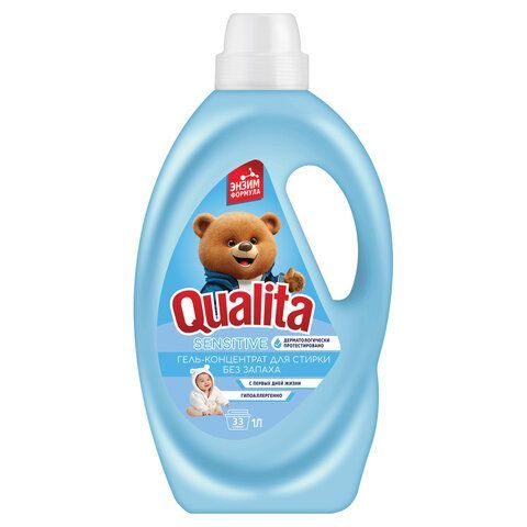 Гель для стирки детского белья 1л QUALITA гипоаллергенный, концентрат, 14143 