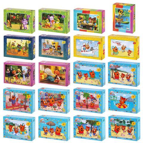 Пазлы картонные 24/ 35 эл. "МАЛЬЧИКАМ", КОМПЛЕКТ 16 шт. РЫЖИЙ КОТ