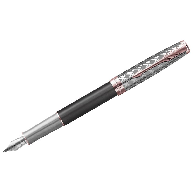 Ручка перьевая Parker "Sonnet Metal & Grey Lacquer GT" черная, 0,8мм, подарочная упаковка Ручка перьевая Parker "Sonnet Metal & Grey Lacquer GT" черная, 0,8мм, подарочная упаковка