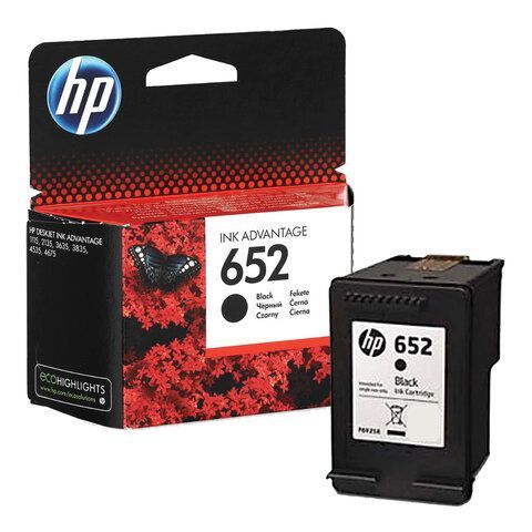 Картридж струйный HP (F6V25AE) DeskJet 2135/3635/3835/4535/4675/1115, №652, черный, оригинальный, ресурс 360 стр.