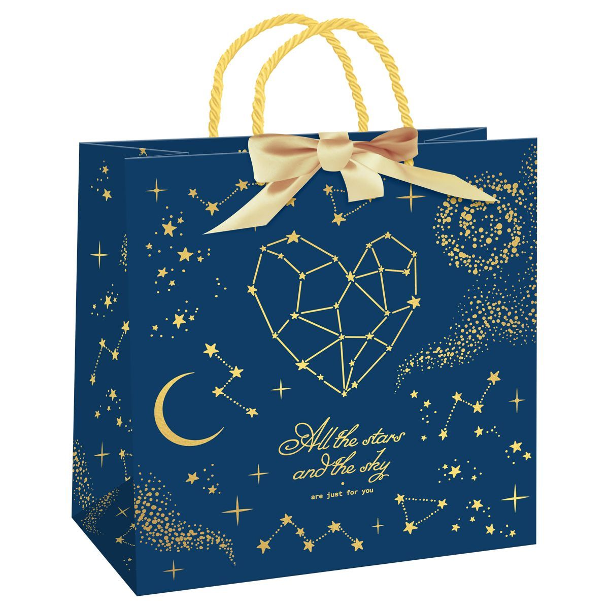 Пакет подарочный 20*20*10см MESHU "Stars magic", фольга,  матовая ламинация