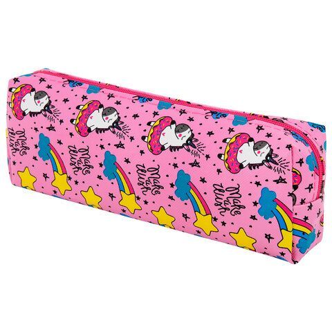 Пенал-косметичка ПИФАГОР, мягкий, "UNICORN", прямоугольный, 20х7х4 см, 229265