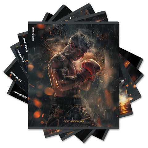 Тетрадь А5 48 л., ERICH KRAUSE, скоба, клетка, глянцевая ламинация, "Keep Fit" (микс в спайке), 63297