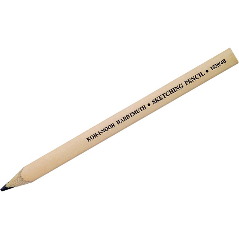 Карандаш ч/г для скетчинга Koh-I-Noor "1538" 4B, неокр. корпус, плоский, заточен