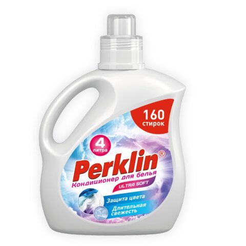 Кондиционер для белья, 160 стирок, 4 л, PERKLIN SUPER SOFT, 609781 