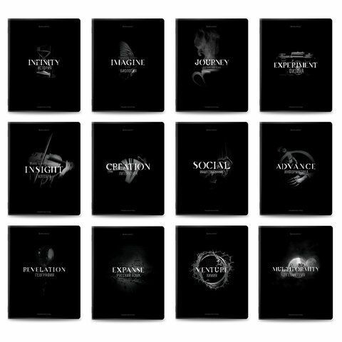 Тетради предметные, КОМПЛЕКТ 12 ПРЕДМЕТОВ, 48 л., матовая ламинация, BRAUBERG "SHADOWS", 405176