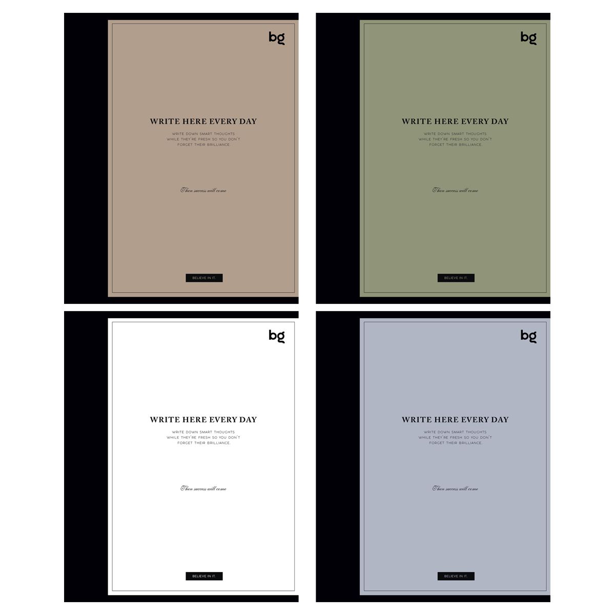 Тетрадь 48л., А5, клетка BG "Для записей", матовая ламинация, тиснение фольгой, 70 гр/м2