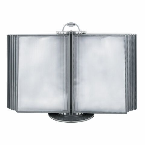 Демосистема настольная на 30 панелей, с 30 серыми панелями А4, вращающаяся, STAFF, 238332